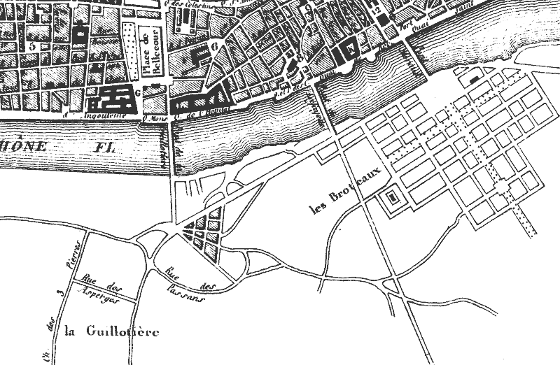 plan ancien de la ville de Lyon (agrandissement 4)